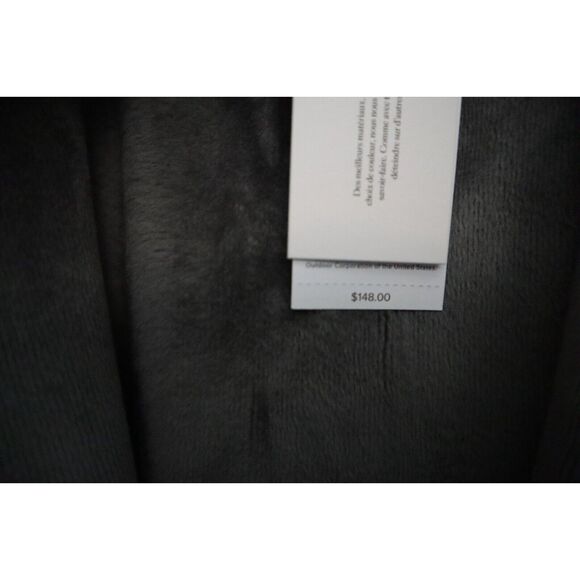 UGG Men's Sz L/XL Charcoal Heather Gray Leeland Hooded Cotton Blend Robe - Picture 6 of 15